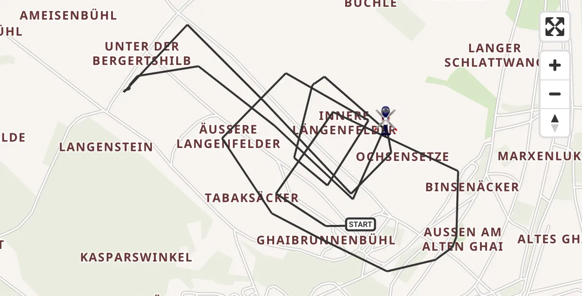 Flugroute Polizeihubschrauber Stetten am kalten Markt - Stetten am kalten Markt, 11 Mai 2026, 11:16