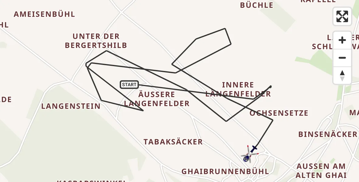 Flugroute Polizeihubschrauber Stetten am kalten Markt - Stetten am kalten Markt, 11 Mai 2026, 11:50
