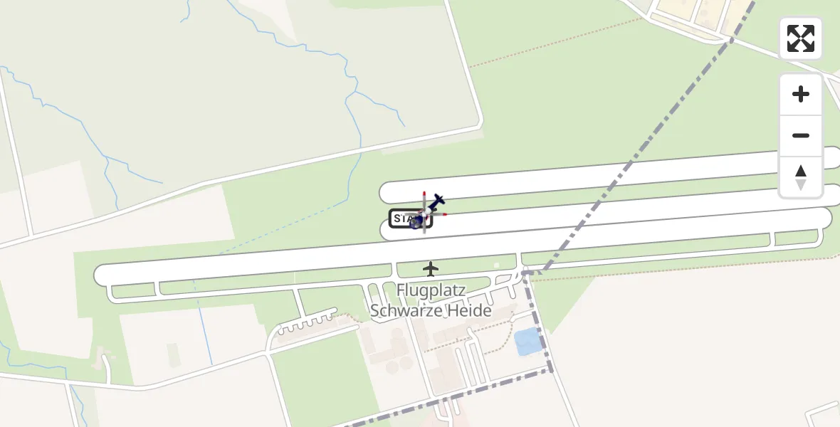 Flugroute Polizeihubschrauber Dinslaken-Schwarze Heide Flugplatz - Dinslaken-Schwarze Heide Flugplatz, 11 Mai 2026, 11:59