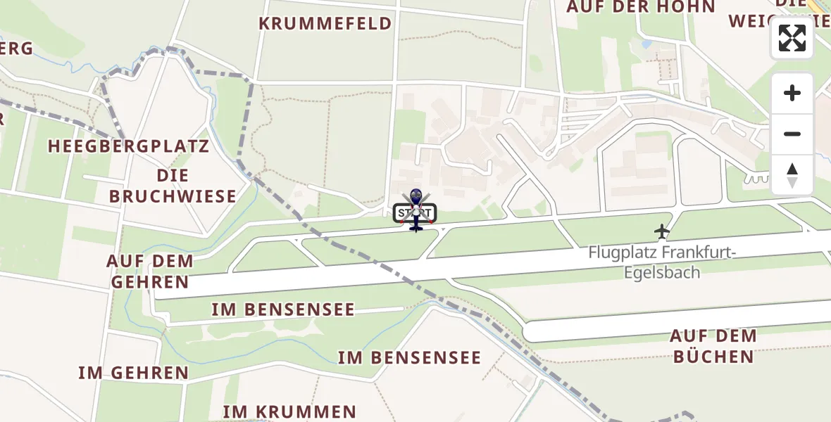 Flugroute Polizeihubschrauber Flughafen Frankfurt-Egelsbach - Flughafen Frankfurt-Egelsbach, 11 Mai 2026, 12:18