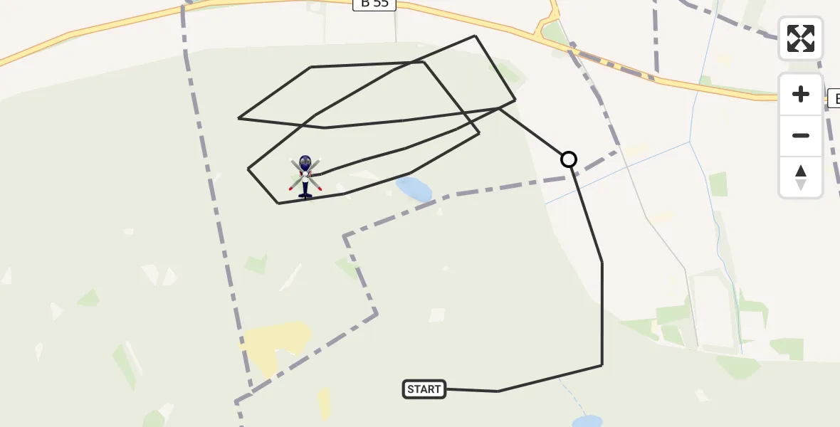 Flugroute Polizeihubschrauber Niederzier - Titz, 11 Mai 2026, 12:29