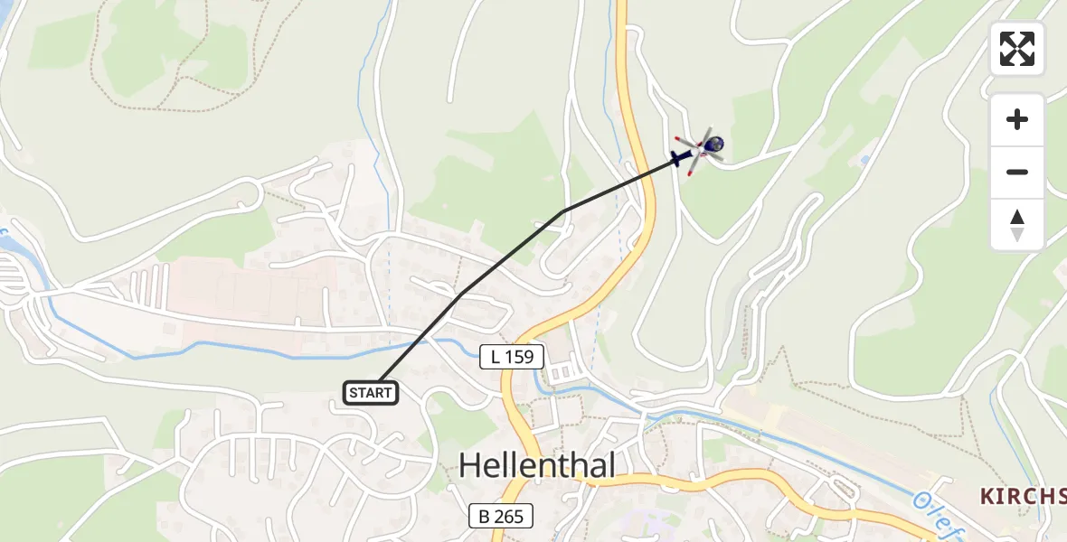 Flugroute Polizeihubschrauber Hellenthal - Hellenthal, 11 Mai 2026, 15:04