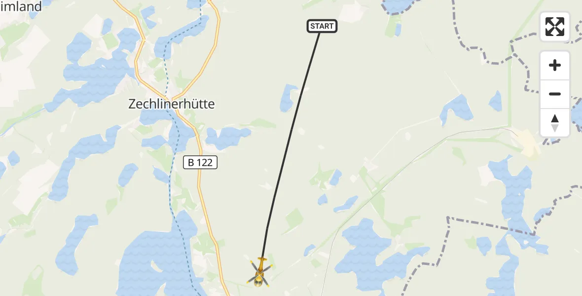 Flugroute Rettungshubschrauber Rheinsberg - Rheinsberg, 11 Mai 2026, 17:05