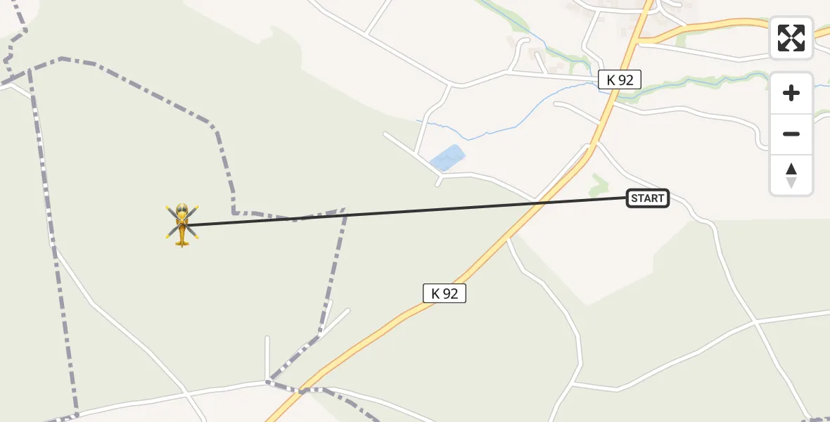 Flugroute Ambulanzhubschrauber Drees - Kirsbach, 11 Mai 2026, 17:53