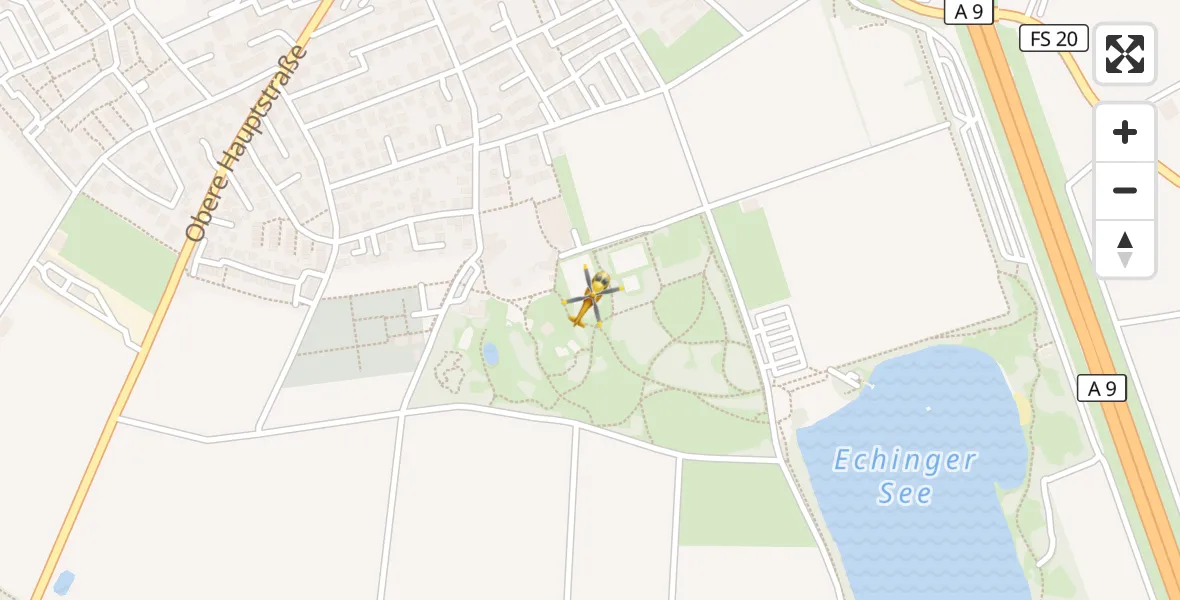 Flugroute Rettungshubschrauber Eching - Eching, 11 Mai 2026, 21:27