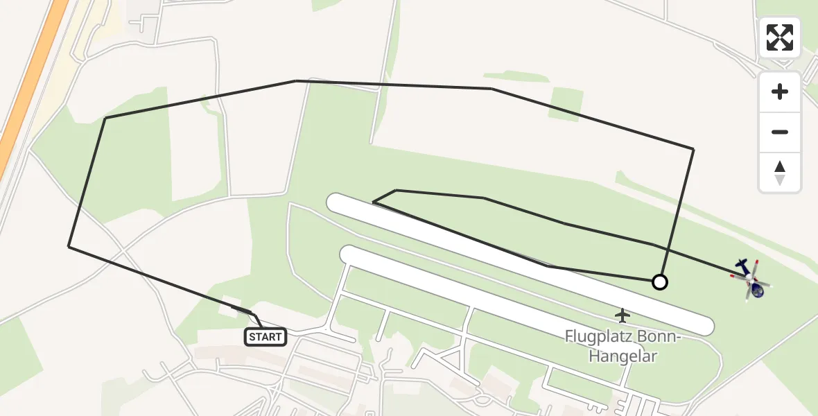 Flugroute Polizeihubschrauber Sankt Augustin - Sankt Augustin, 12 Mai 2026, 05:54
