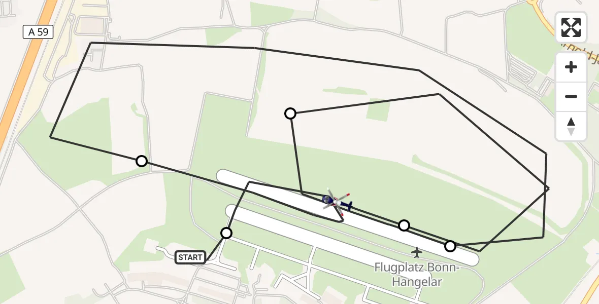 Flugroute Polizeihubschrauber Sankt Augustin - Bonn-Hangelar Flugplatz, 12 Mai 2026, 06:17