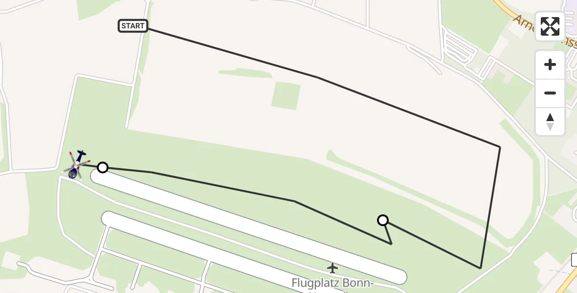 Flugroute Polizeihubschrauber Sankt Augustin - Sankt Augustin, 12 Mai 2026, 07:37