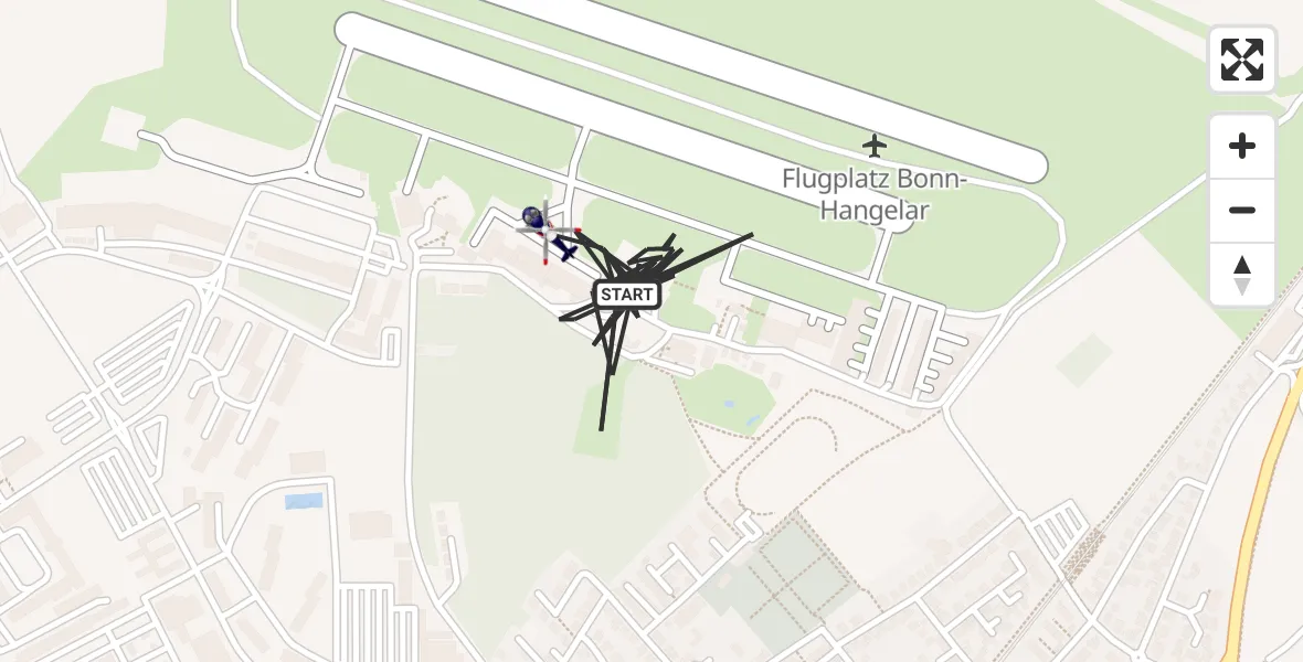 Flugroute Polizeihubschrauber Bonn-Hangelar Flugplatz - Bonn-Hangelar Flugplatz, 12 Mai 2026, 07:45