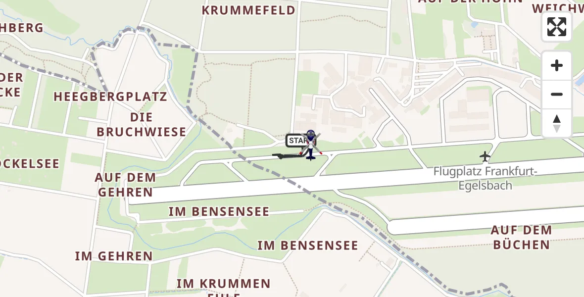 Flugroute Polizeihubschrauber Flughafen Frankfurt-Egelsbach - Flughafen Frankfurt-Egelsbach, 12 Mai 2026, 08:08