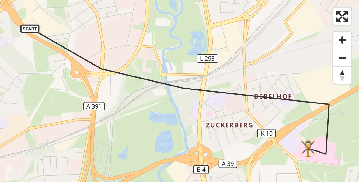 Flugroute Rettungshubschrauber Braunschweig - Braunschweig, 12 Mai 2026, 08:54