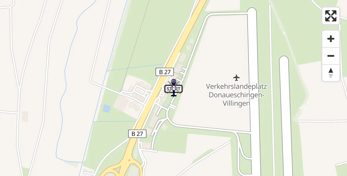 Flugroute Polizeihubschrauber Donaueschingen-Villingen Flugplatz - Donaueschingen-Villingen Flugplatz, 12 Mai 2026, 09:28
