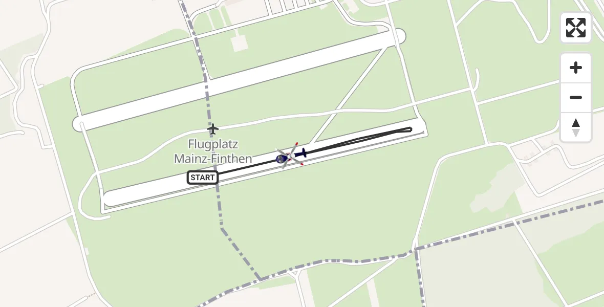 Flugroute Polizeihubschrauber Mainz-Finthen Flugplatz - Mainz-Finthen Flugplatz, 12 Mai 2026, 10:25