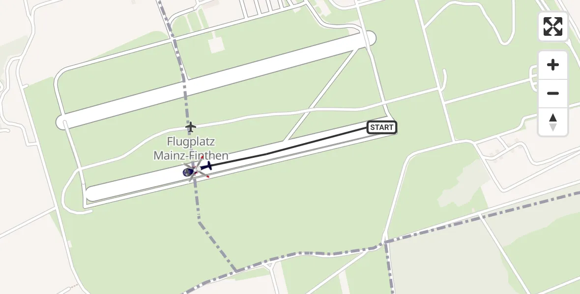Flugroute Polizeihubschrauber Mainz-Finthen Flugplatz - Mainz-Finthen Flugplatz, 12 Mai 2026, 10:35