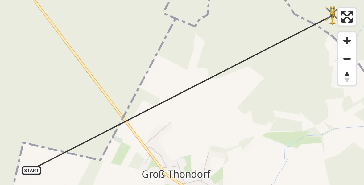 Flugroute Rettungshubschrauber Himbergen - Boitze, 12 Mai 2026, 10:41