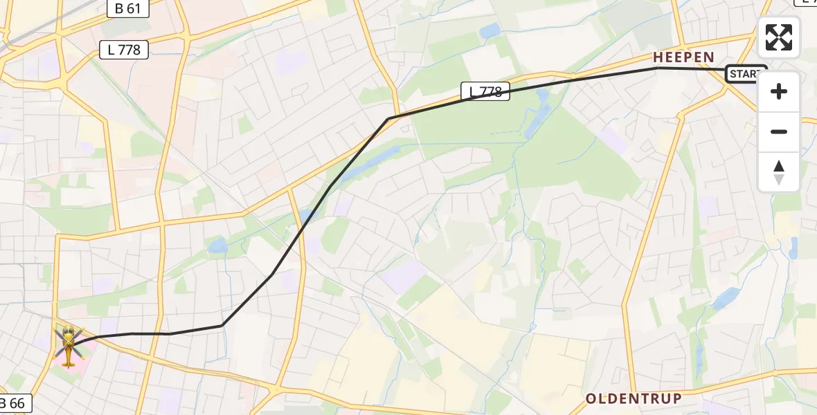 Flugroute Rettungshubschrauber Bielefeld - Bielefeld, 12 Mai 2026, 10:48