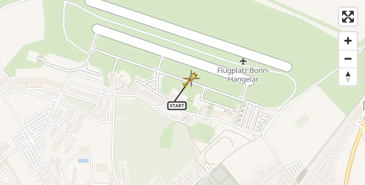 Flugroute Rettungshubschrauber Bonn-Hangelar Flugplatz - Bonn-Hangelar Flugplatz, 12 Mai 2026, 11:49