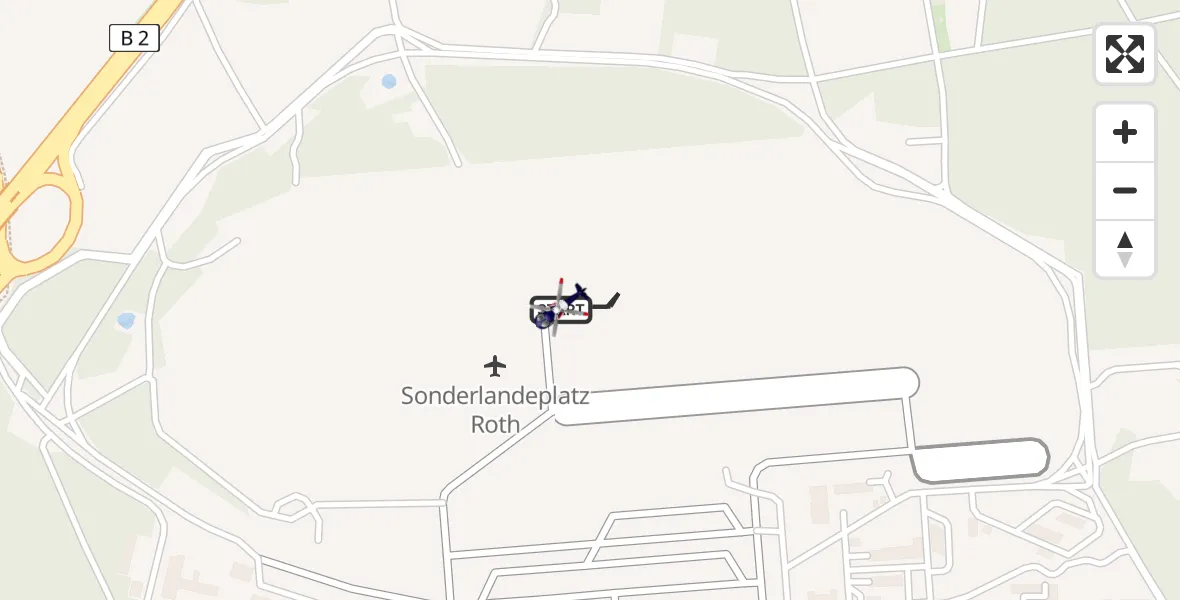 Flugroute Polizeihubschrauber Flugplatz Roth - Flugplatz Roth, 12 Mai 2026, 12:23