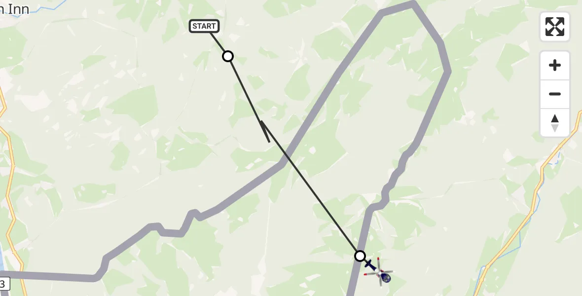 Flugroute Polizeihubschrauber Samerberg - Aschau i.Chiemgau, 12 Mai 2026, 12:40