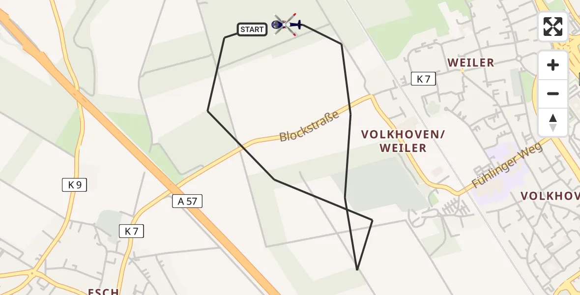 Flugroute Polizeihubschrauber Köln - Köln, 12 Mai 2026, 12:44