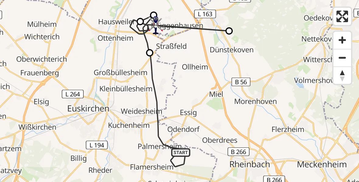 Flugroute Polizeihubschrauber Euskirchen - Weilerswist, 12 Mai 2026, 12:46