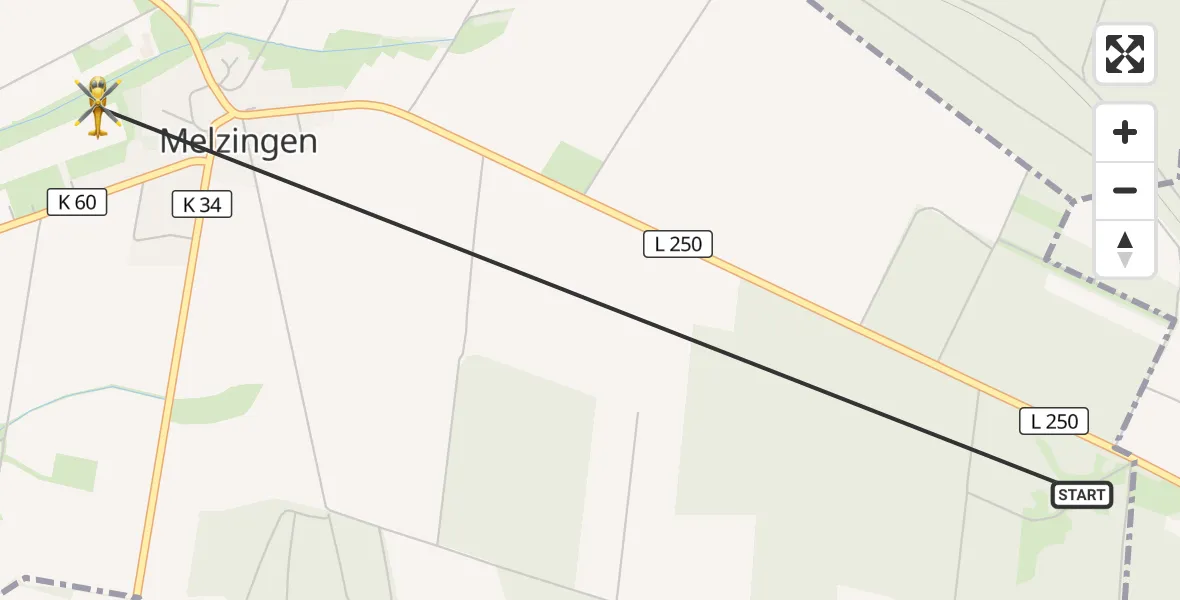 Flugroute Rettungshubschrauber Schwienau - Schwienau, 12 Mai 2026, 15:24