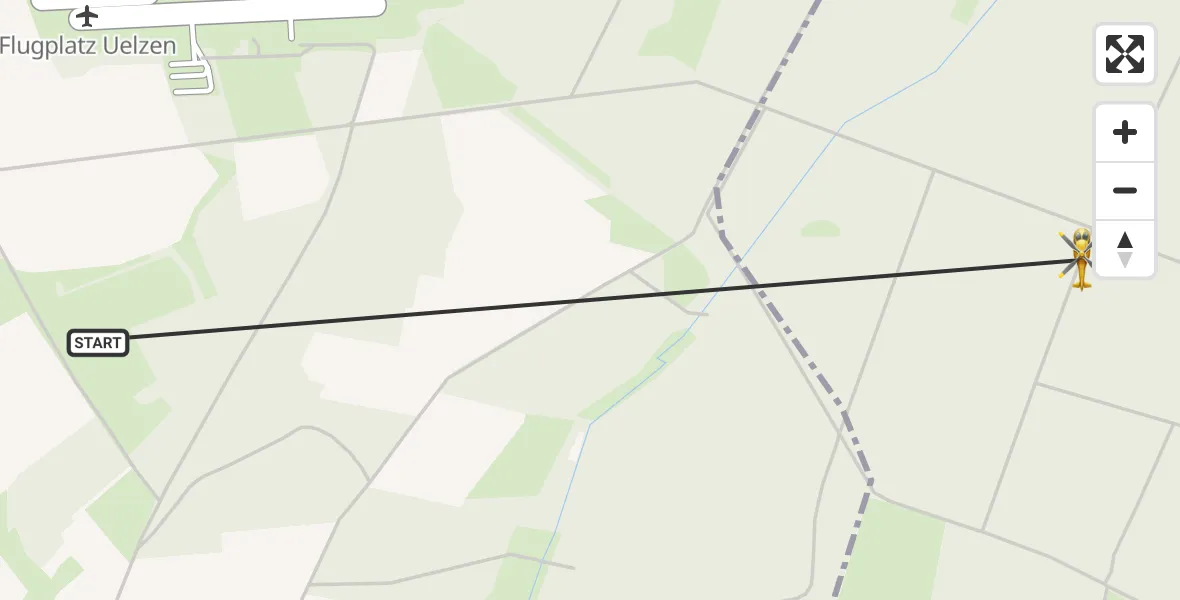 Flugroute Rettungshubschrauber Gerdau - Uelzen, 12 Mai 2026, 15:59