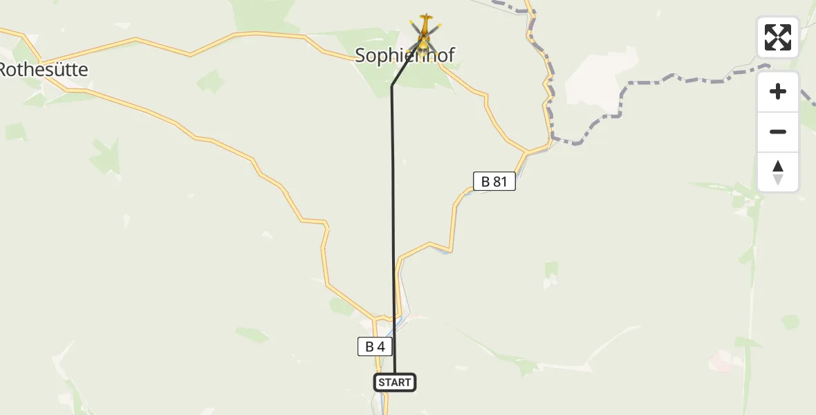 Flugroute Rettungshubschrauber Harztor - Harztor, 12 Mai 2026, 16:16