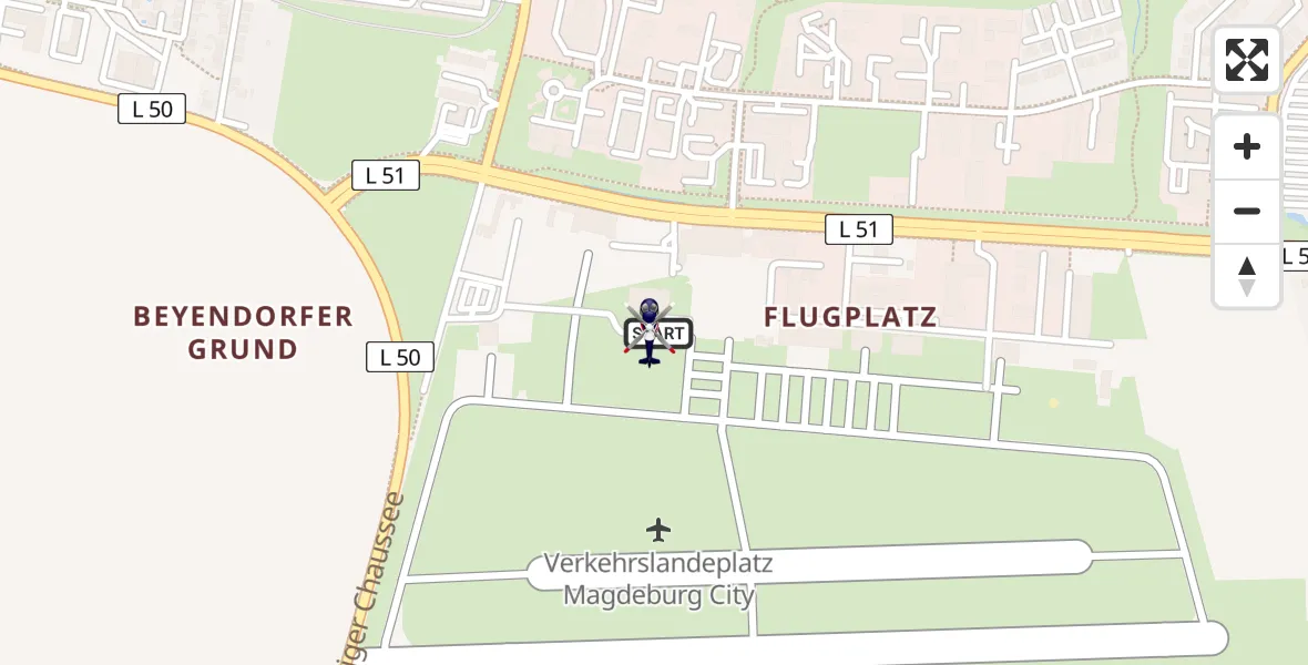 Flugroute Polizeihubschrauber Magdeburg City Flugplatz - Magdeburg City Flugplatz, 12 Mai 2026, 17:27