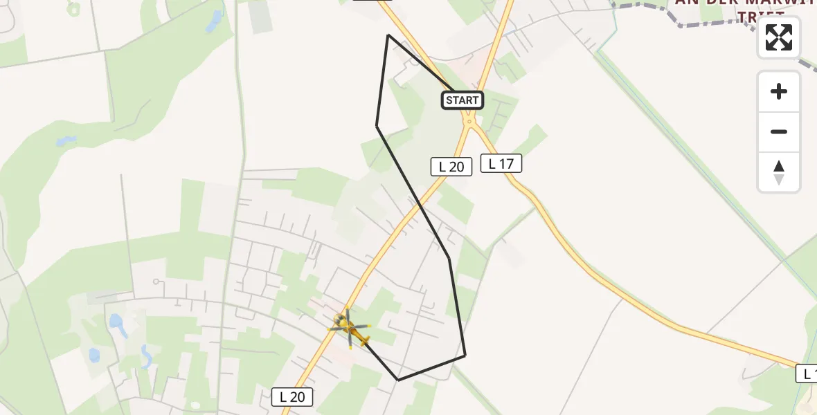 Flugroute Rettungshubschrauber Oberkrämer - Oberkrämer, 12 Mai 2026, 18:13