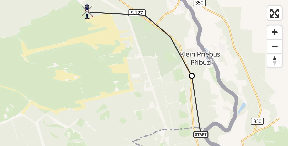 Flugroute Polizeihubschrauber Rothenburg/O.L. - Krauschwitz i.d.O.L., 13 Mai 2026, 02:02