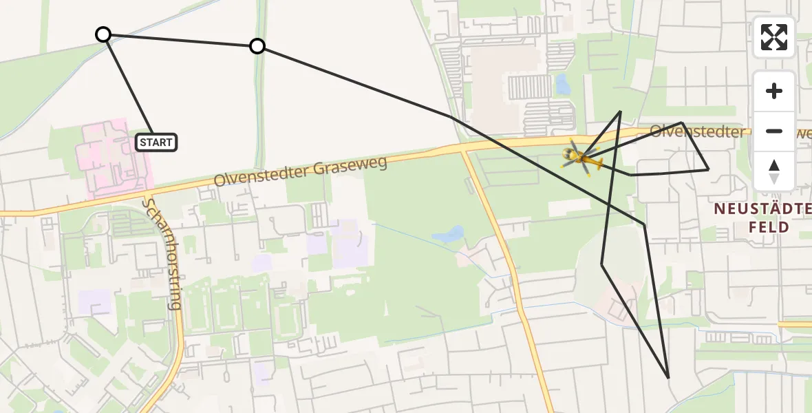 Flugroute Rettungshubschrauber Magdeburg Hospital - Magdeburg, 13 Mai 2026, 06:15