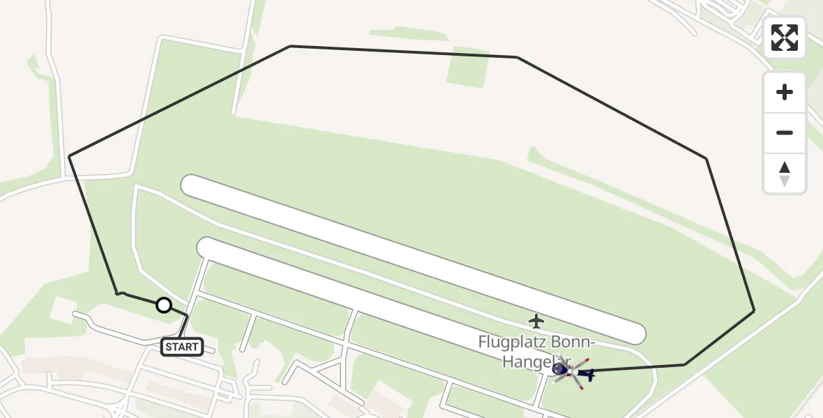 Flugroute Polizeihubschrauber Bonn-Hangelar Flugplatz - Bonn-Hangelar Flugplatz, 13 Mai 2026, 06:20