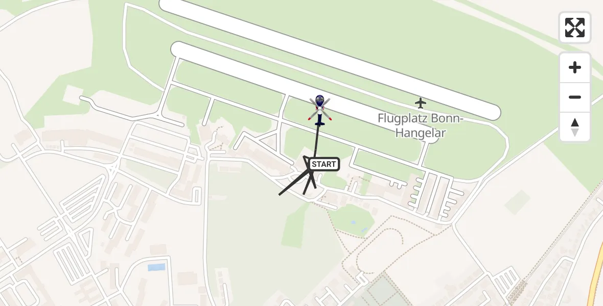 Flugroute Polizeihubschrauber Bonn-Hangelar Flugplatz - Bonn-Hangelar Flugplatz, 13 Mai 2026, 06:34