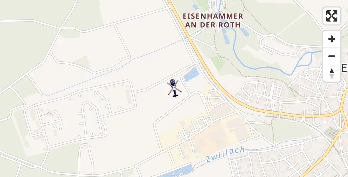 Flugroute Polizeihubschrauber Roth - Roth, 13 Mai 2026, 08:08
