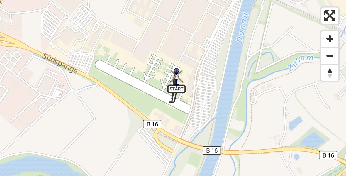 Flugroute Polizeihubschrauber Donauwörth Hubschrauberlandeplatz - Donauwörth Hubschrauberlandeplatz, 13 Mai 2026, 08:18