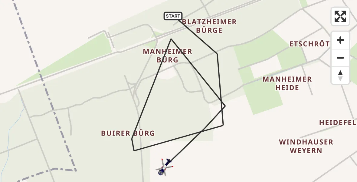 Flugroute Polizeihubschrauber Kerpen - Kerpen, 13 Mai 2026, 08:54