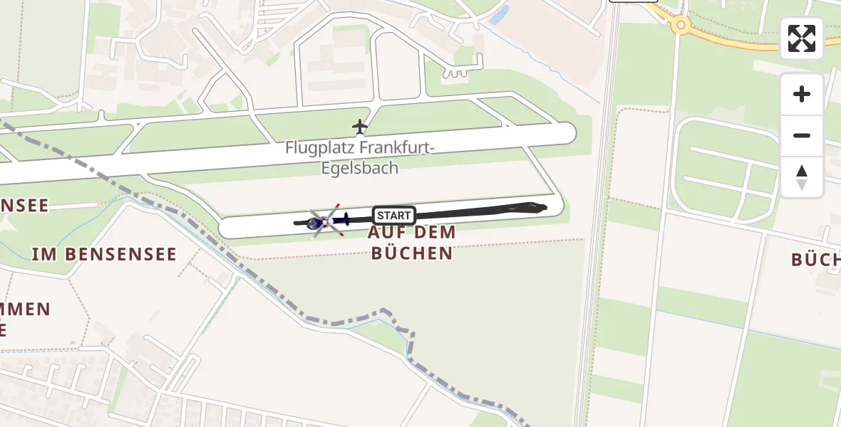 Flugroute Polizeihubschrauber Flughafen Frankfurt-Egelsbach - Flughafen Frankfurt-Egelsbach, 13 Mai 2026, 09:01