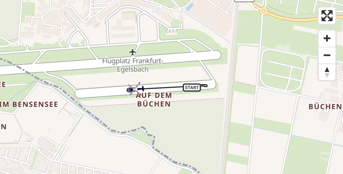 Flugroute Polizeihubschrauber Flughafen Frankfurt-Egelsbach - Flughafen Frankfurt-Egelsbach, 13 Mai 2026, 09:22