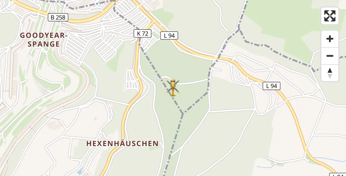 Flugroute Ambulanzhubschrauber Nürburg - Nürburg, 13 Mai 2026, 10:20