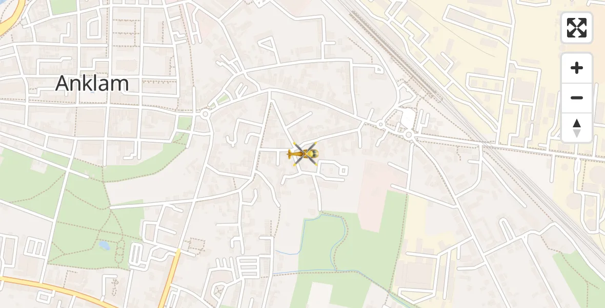 Flugroute Rettungshubschrauber Anklam - Anklam, 13 Mai 2026, 10:35