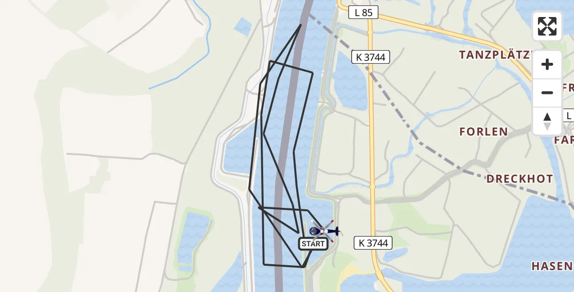Flugroute Polizeihubschrauber Lichtenau - Lichtenau, 13 Mai 2026, 10:52
