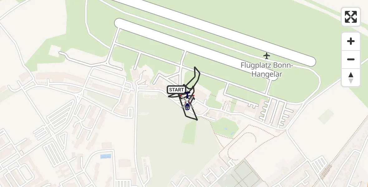 Flugroute Polizeihubschrauber Bonn-Hangelar Flugplatz - Bonn-Hangelar Flugplatz, 13 Mai 2026, 11:17