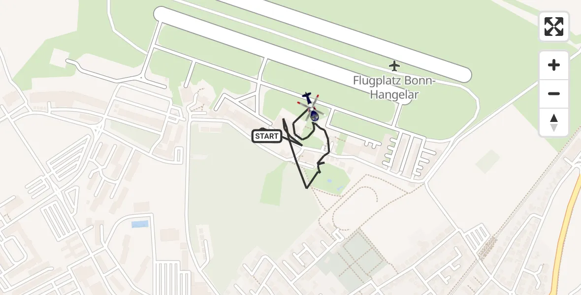 Flugroute Polizeihubschrauber Bonn-Hangelar Flugplatz - Bonn-Hangelar Flugplatz, 13 Mai 2026, 11:30