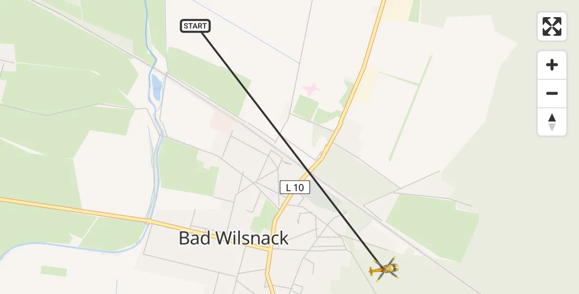 Flugroute Rettungshubschrauber Bad Wilsnack - Bad Wilsnack, 13 Mai 2026, 12:44