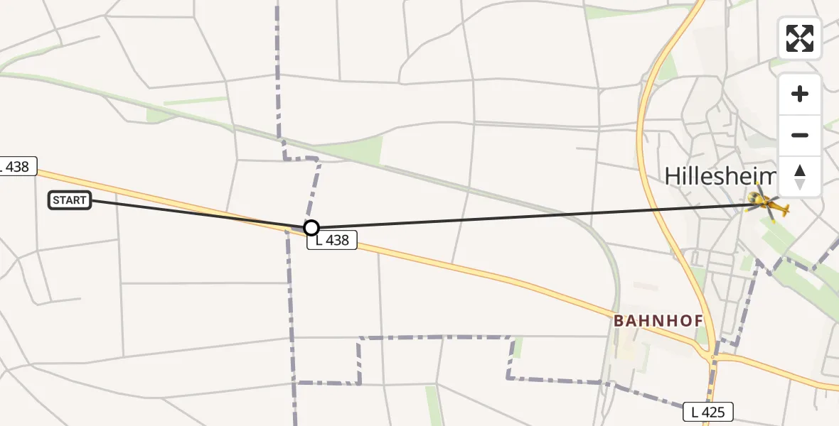 Flugroute Rettungshubschrauber Gau-Odernheim - Hillesheim, 13 Mai 2026, 15:54