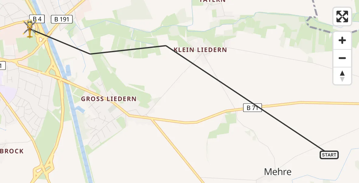 Flugroute Rettungshubschrauber Uelzen - Uelzen, 13 Mai 2026, 16:34