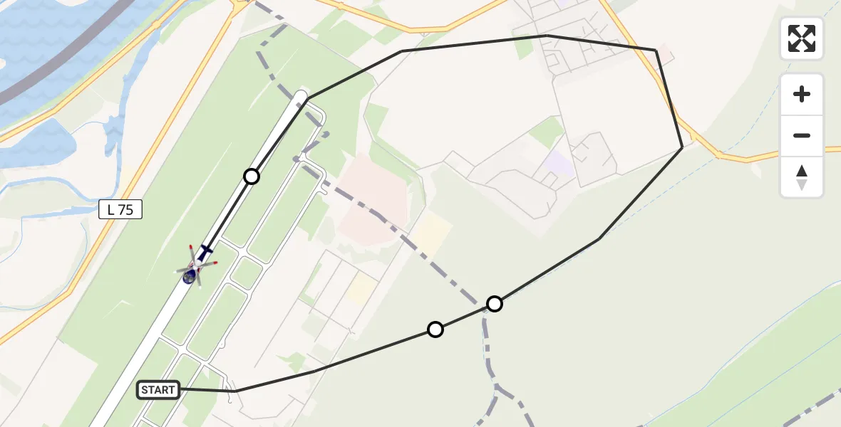 Flugroute Polizeihubschrauber Karlsruhe Baden-Baden Flughafen - Karlsruhe Baden-Baden Flughafen, 13 Mai 2026, 16:38