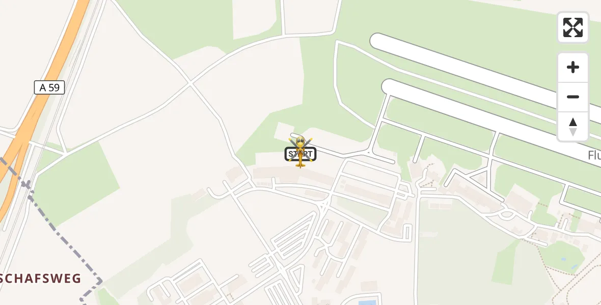 Flugroute Rettungshubschrauber Sankt Augustin - Sankt Augustin, 13 Mai 2026, 22:42