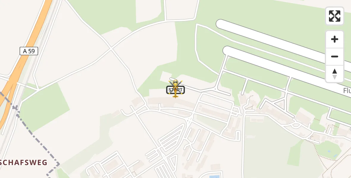 Flugroute Rettungshubschrauber Sankt Augustin - Sankt Augustin, 13 Mai 2026, 22:46